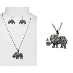 Silver Filigree Charm Necklace Set